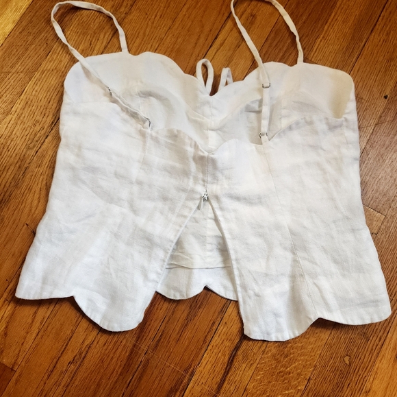 Reformation Doppio 100% Linen Tank Top in WHITE - Picture 3 of 9